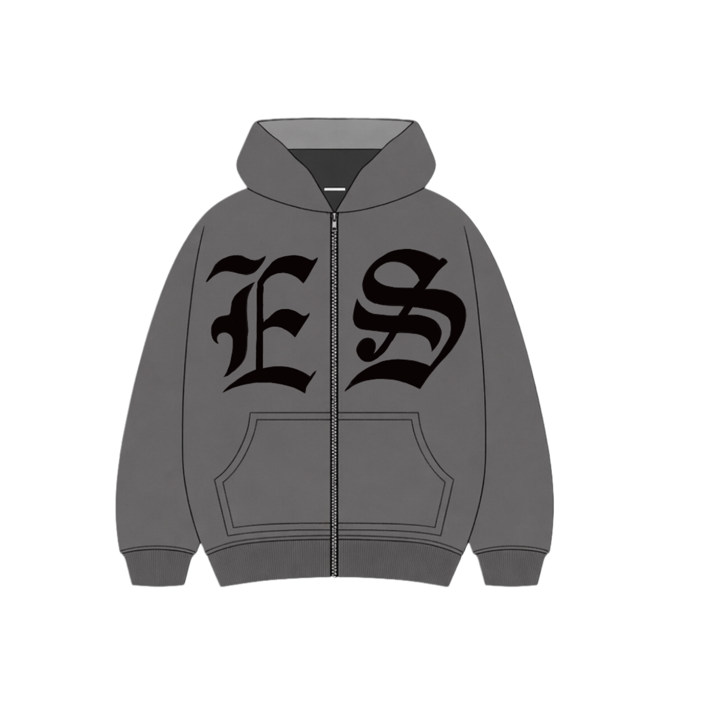 ES ZIP UP Hoodies ~ Black