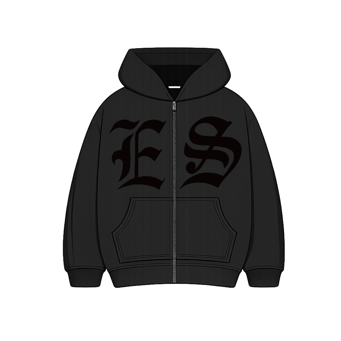ES ZIP UP Hoodies ~ Black