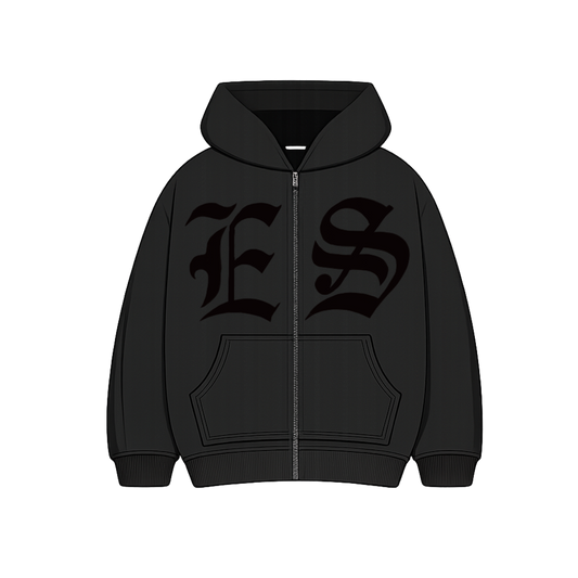 ES ZIP UP Hoodies ~ Black